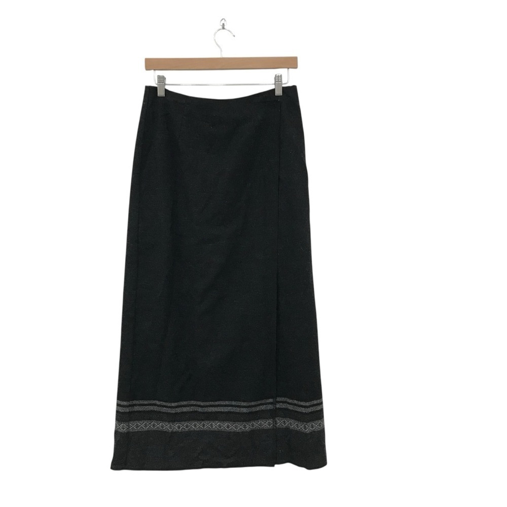 Eddie Bauer Women’s Size 10 Gray Wool Blend Maxi Wrap Skirt Vintage